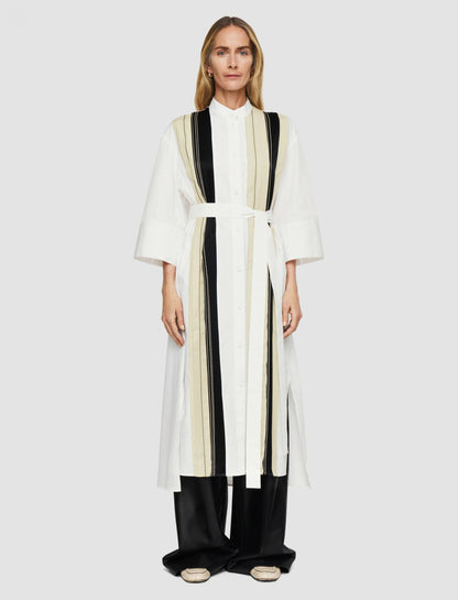 JOSEPH Fashion Women Mederic Poplin Colour Block Dress Black/White/Quail