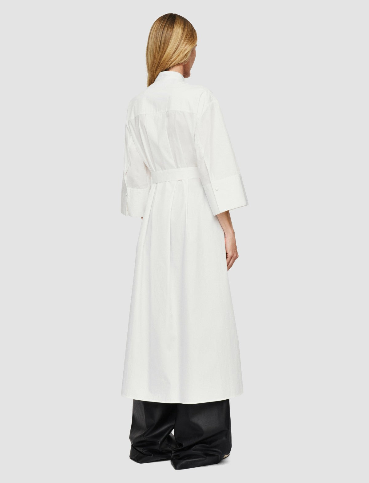 JOSEPH Fashion Women Mederic Poplin Colour Block Dress Black/White/Quail