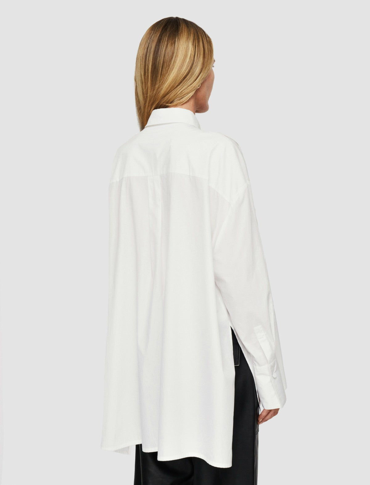 JOSEPH Fashion Women Bacar Poplin Colour Block Shirt. Black/White/Quail