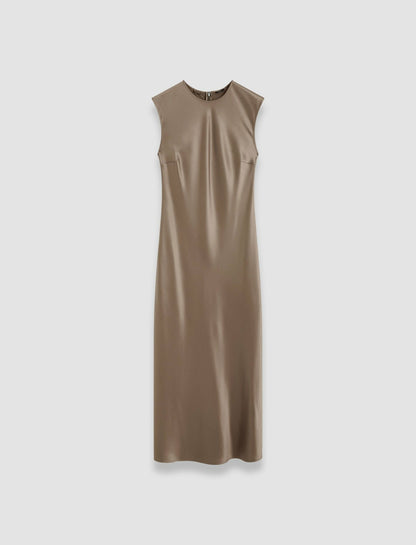 JOSEPH Fashion Women Garnier Silk Satin Dress Escargot