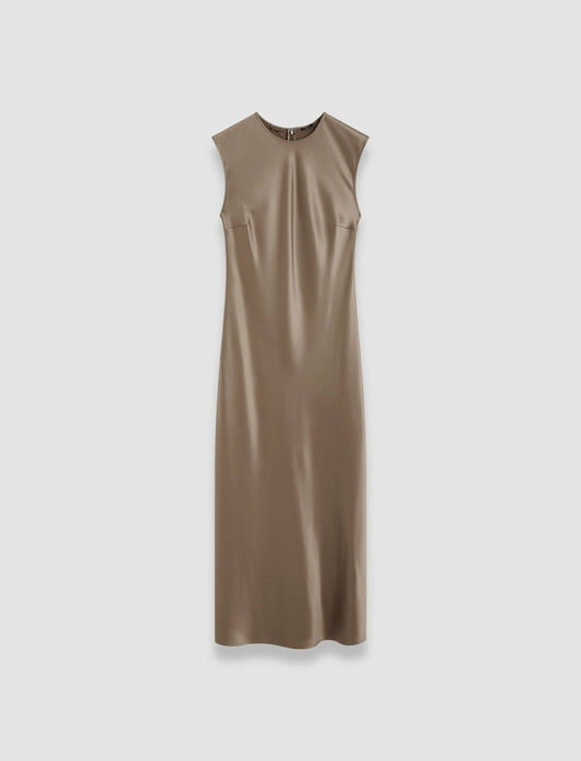 JOSEPH Fashion Women Garnier Silk Satin Dress Escargot