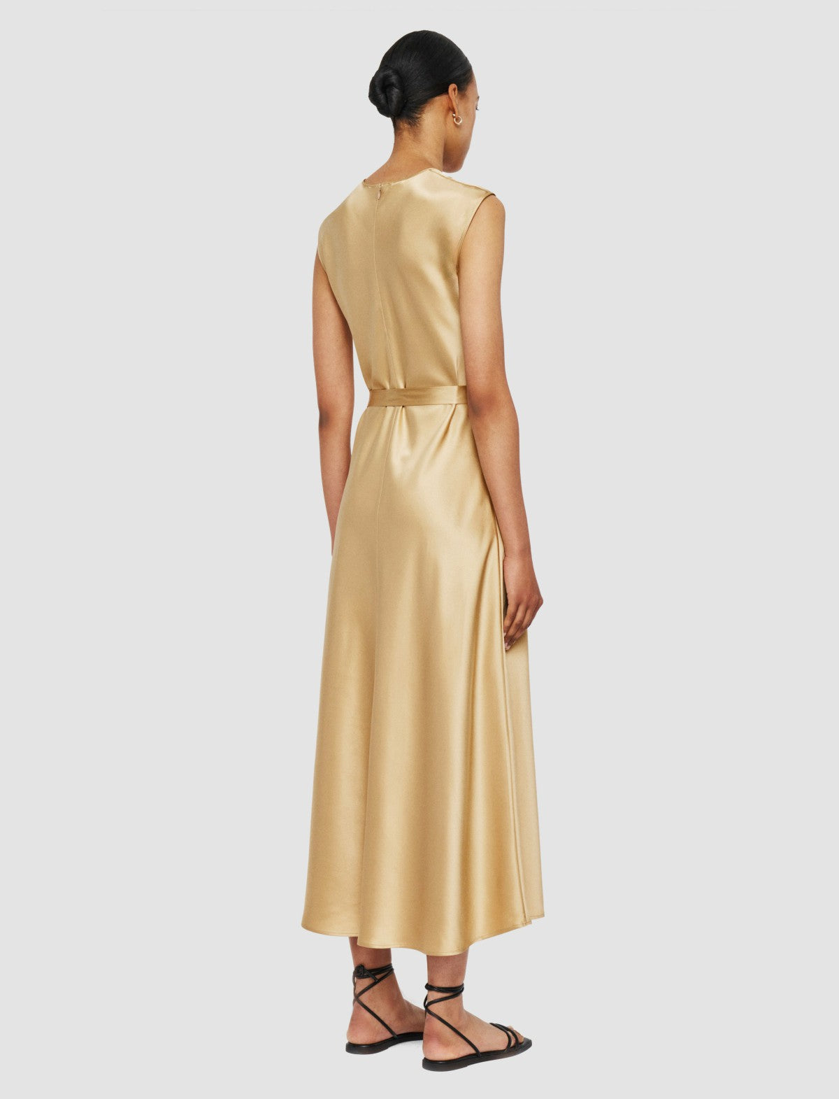 JOSEPH Fashion Women Garnier Silk Satin Dress Desert Sand