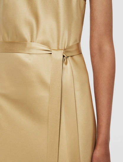 JOSEPH Fashion Women Garnier Silk Satin Dress Desert Sand