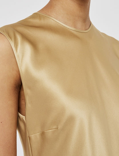 JOSEPH Fashion Women Garnier Silk Satin Dress Desert Sand