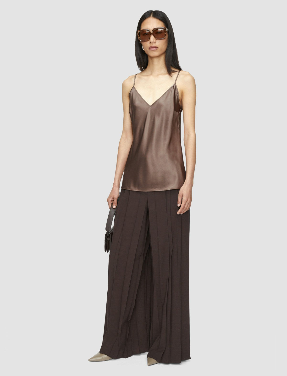 JOSEPH Fashion Women Clea Silk Satin Camisole Escargot