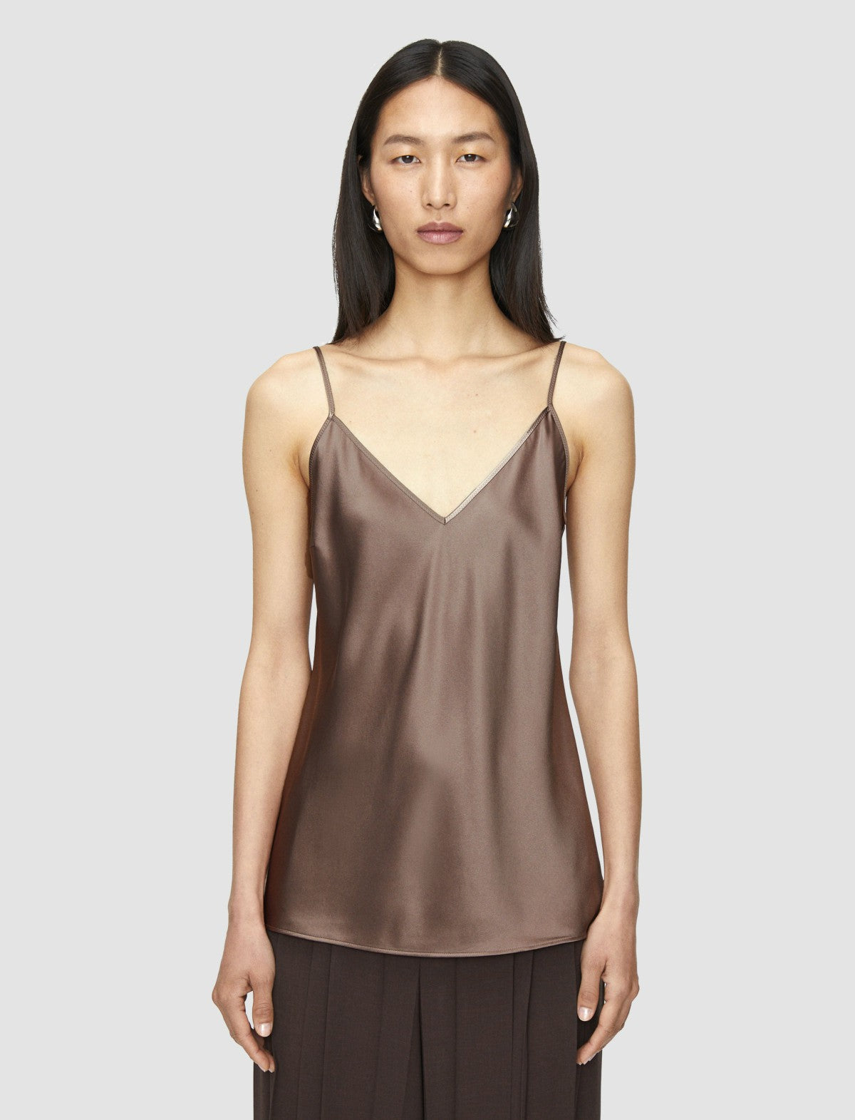 JOSEPH Fashion Women Clea Silk Satin Camisole Escargot