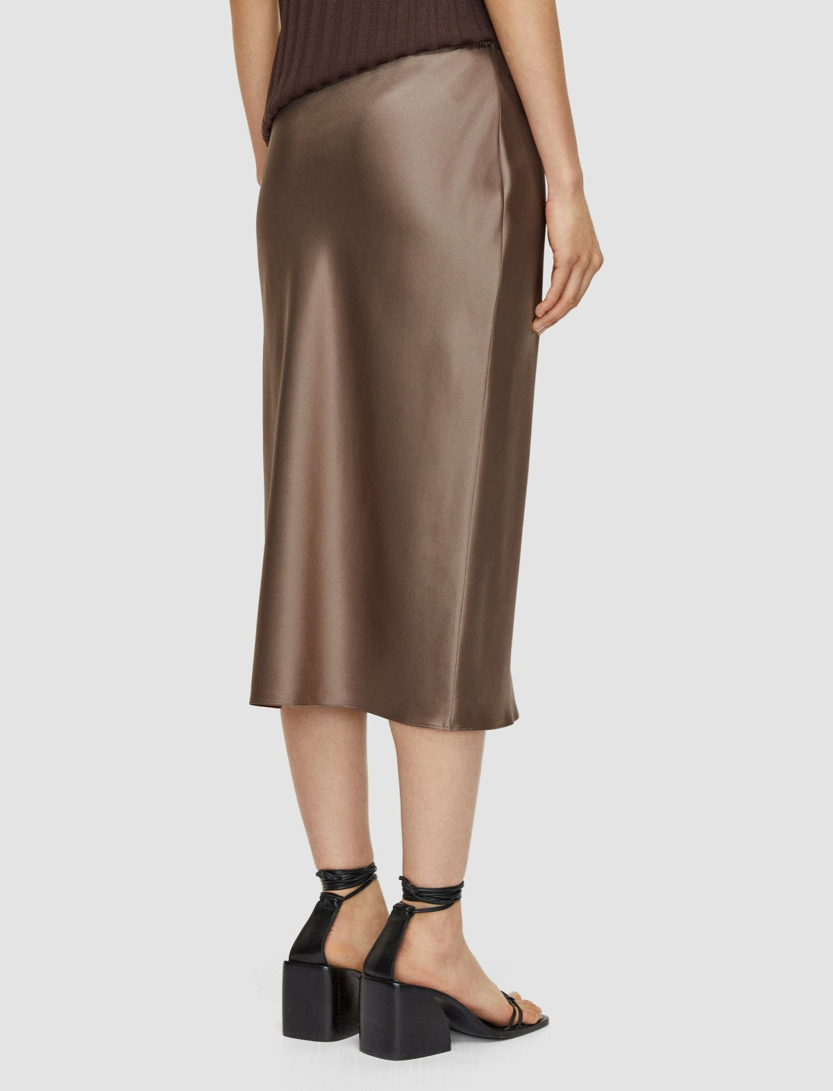 JOSEPH Fashion Women Isaak Silk Satin Skirt Escargot