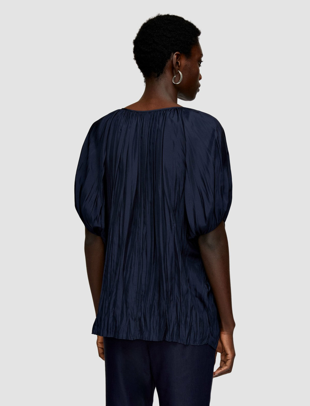 JOSEPH Fashion Women Briela Habotai Silk Blouse Navy