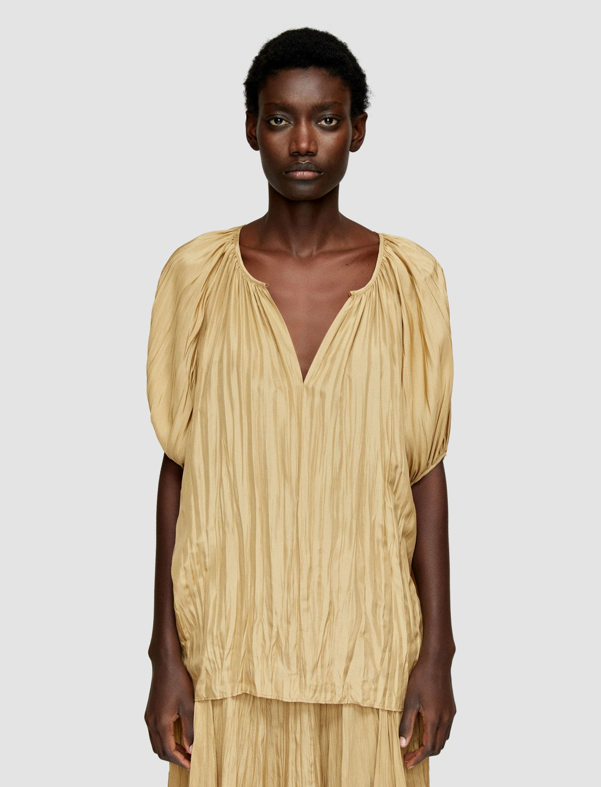 JOSEPH Fashion Women Briela Habotai Silk Blouse Desert Sand