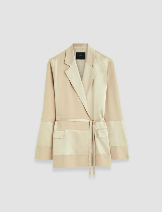 JOSEPH Fashion Women Amelia Shiny Matte Satin Jacket Quail
