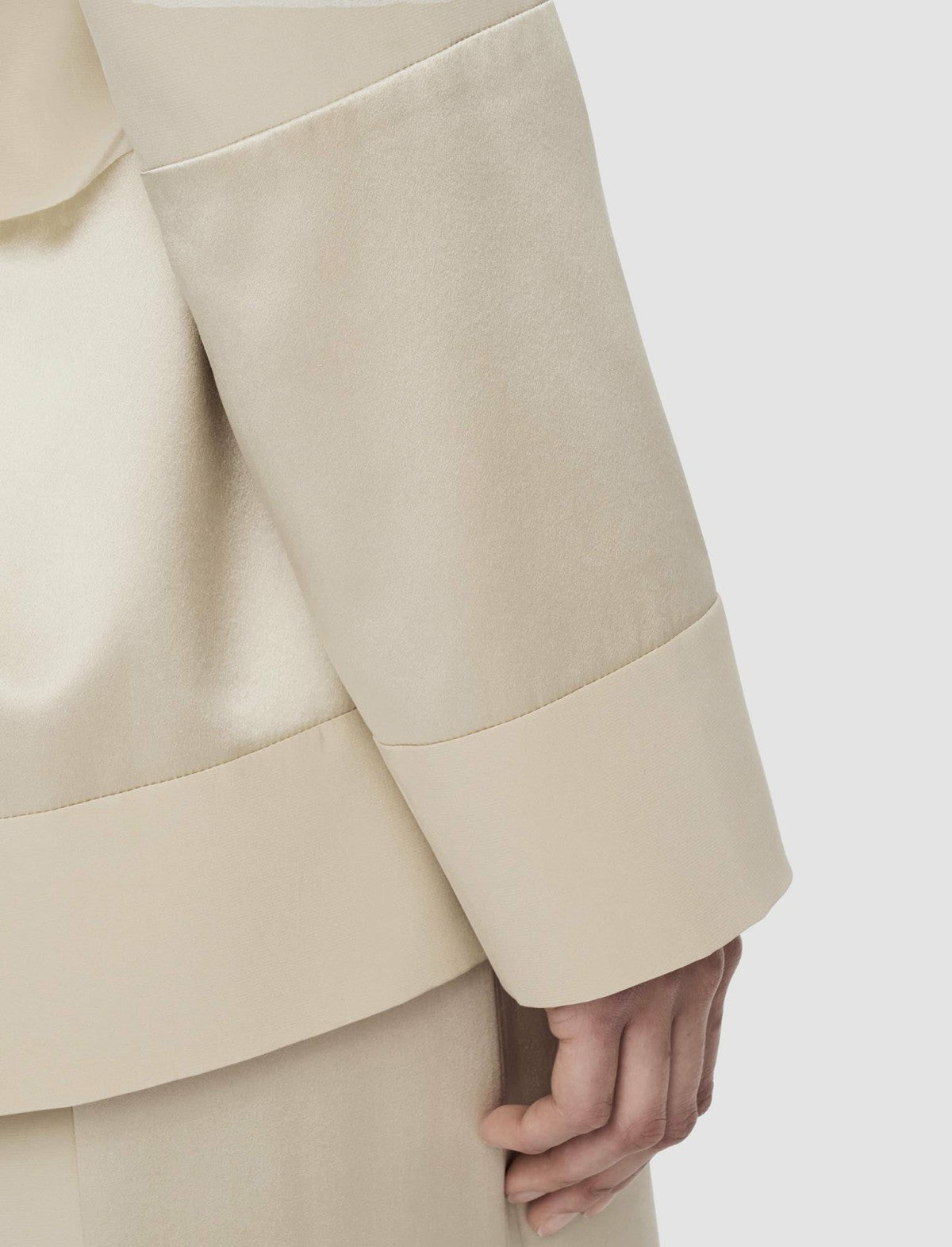 JOSEPH Fashion Women Amelia Shiny Matte Satin Jacket Quail
