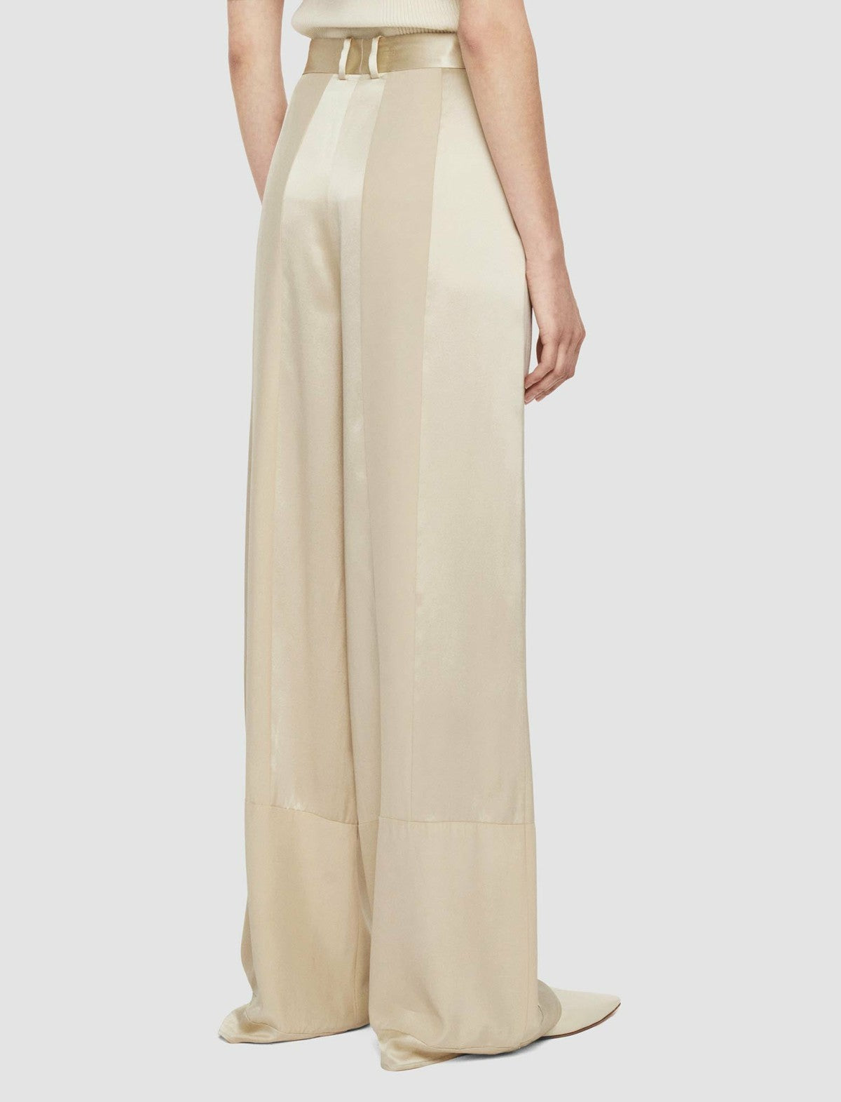 JOSEPH Fashion Women Corto Shiny Matte Satin Trousers Quail