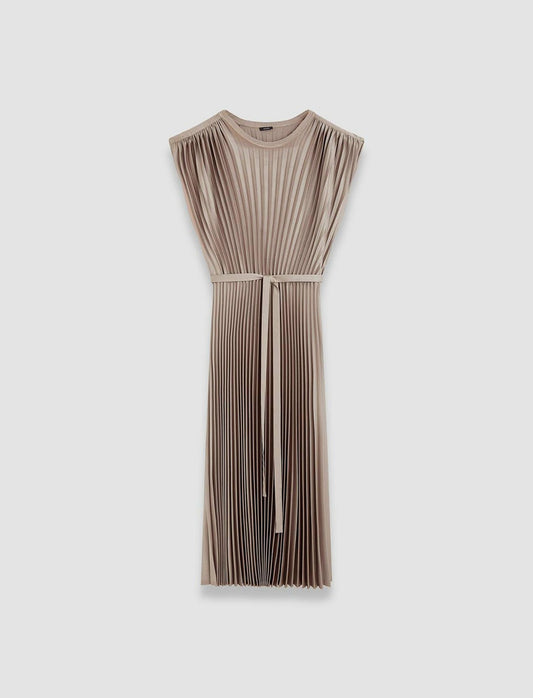 JOSEPH Fashion Women Volta Knit Weave Plissé Dress Escargot