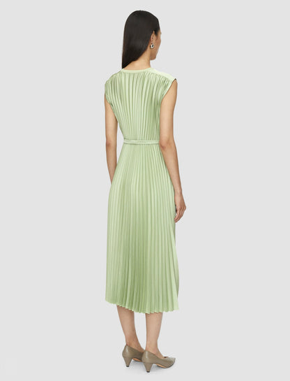 JOSEPH Fashion Women Volta Knit Weave Plissé Dress Matcha