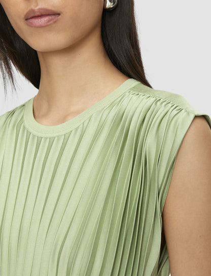 JOSEPH Fashion Women Volta Knit Weave Plissé Dress Matcha