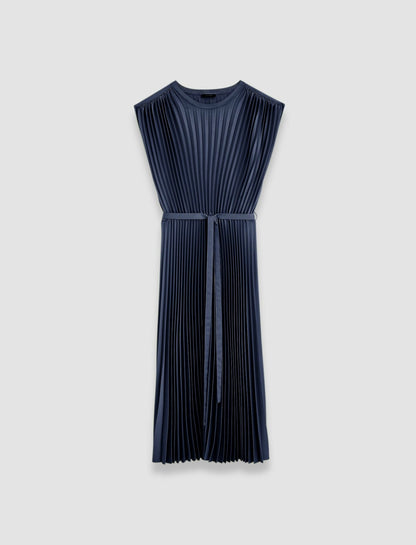 JOSEPH Fashion Women Volta Knit Weave Plissé Dress Harbour