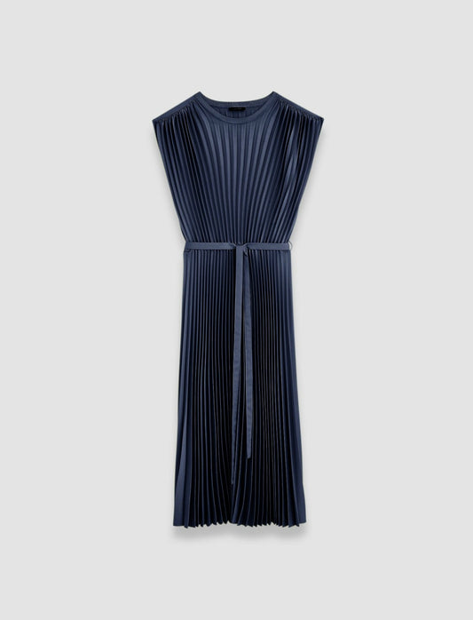 JOSEPH Fashion Women Volta Knit Weave Plissé Dress Harbour