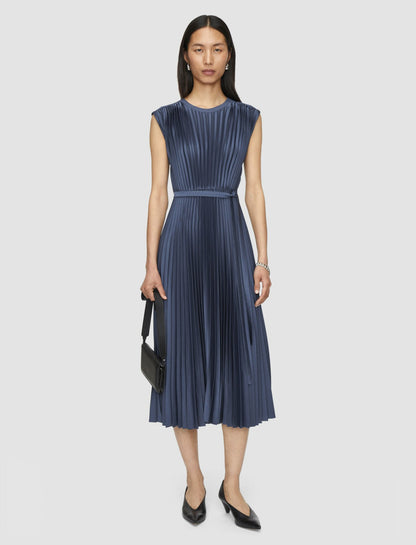 JOSEPH Fashion Women Volta Knit Weave Plissé Dress Harbour