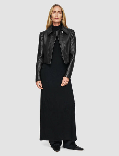 JOSEPH Fashion Women Caron Nappa Leather Jacket Black