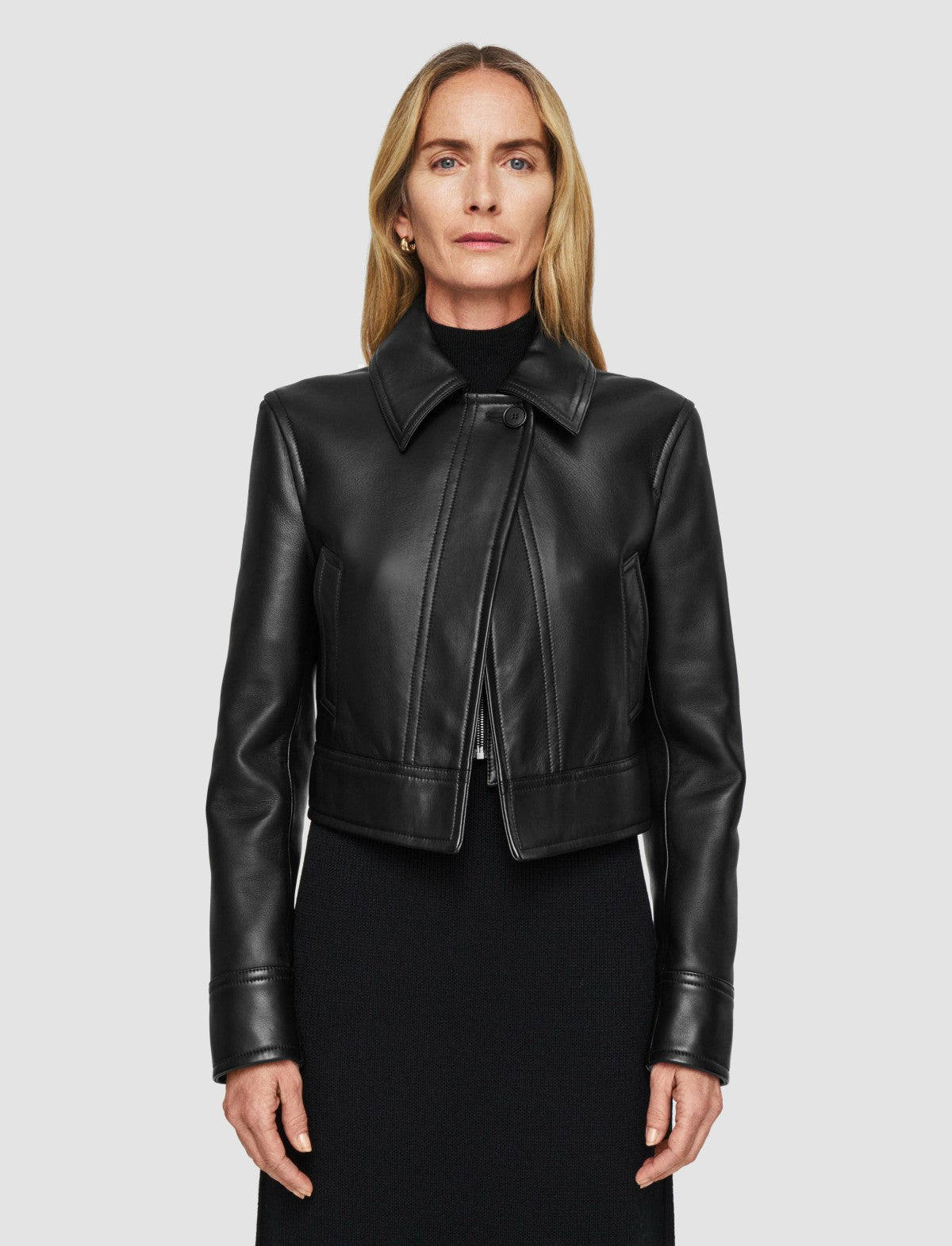JOSEPH Fashion Women Caron Nappa Leather Jacket Black