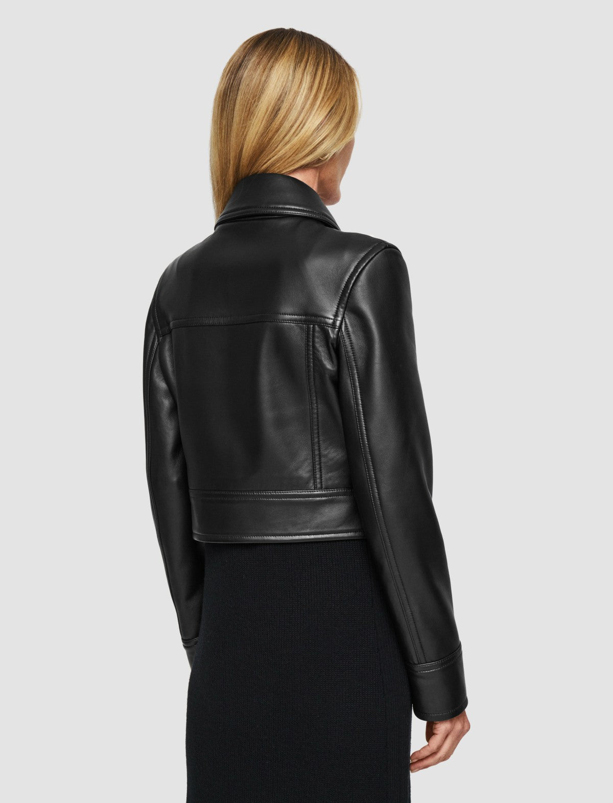 JOSEPH Fashion Women Caron Nappa Leather Jacket Black