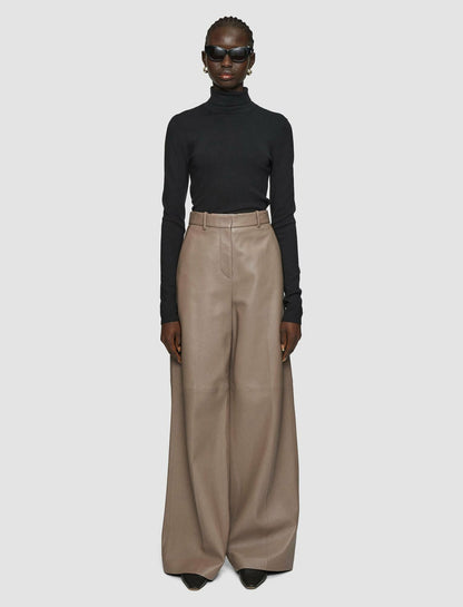 JOSEPH Fashion Women Alana Nappa Leather Trousers Escargot