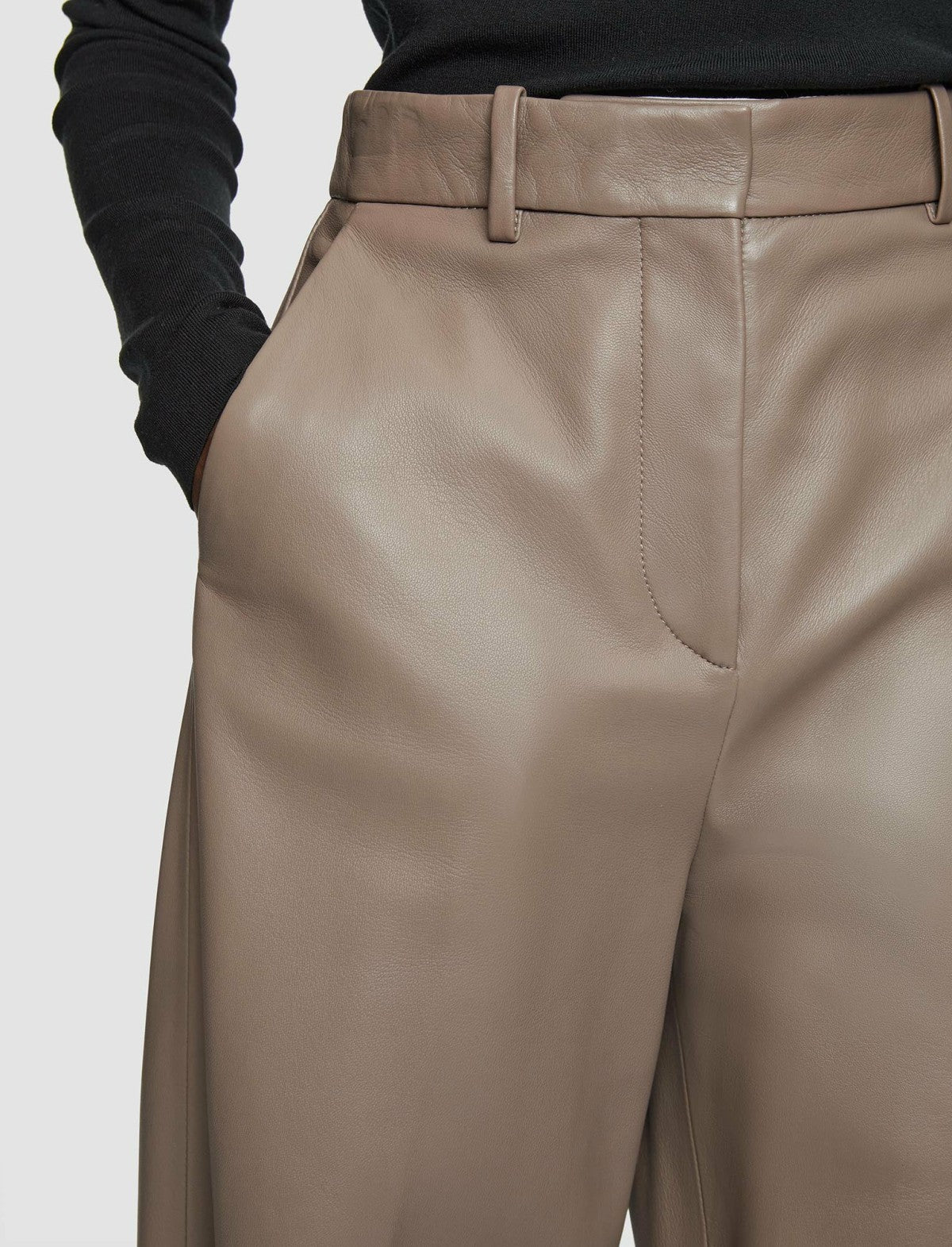 JOSEPH Fashion Women Alana Nappa Leather Trousers Escargot