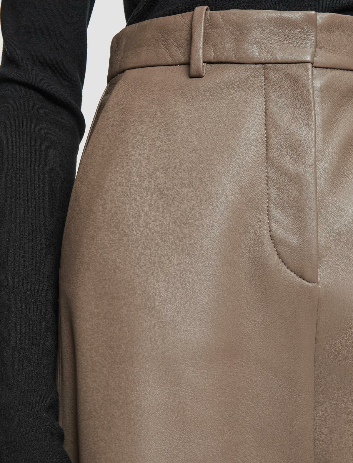 JOSEPH Fashion Women Alana Nappa Leather Trousers Escargot