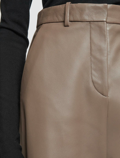 JOSEPH Fashion Women Alana Nappa Leather Trousers Escargot