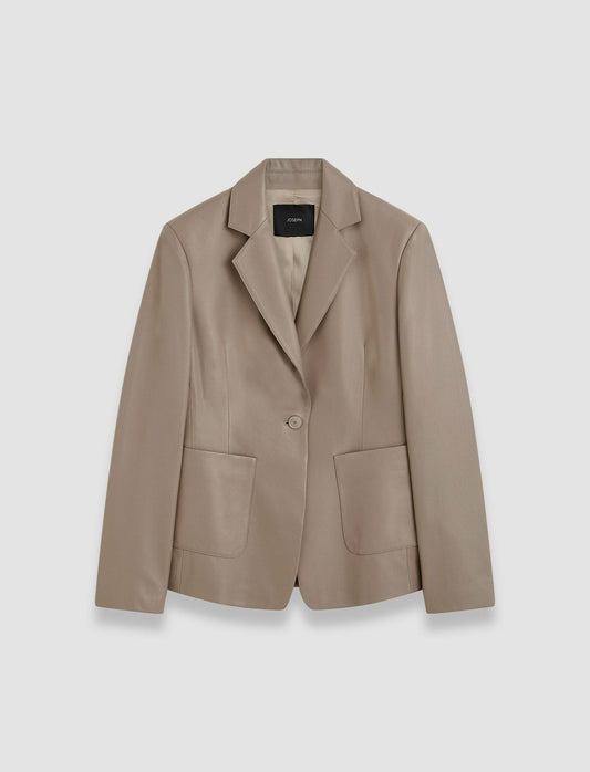 JOSEPH Fashion Women Glenview Nappa Leather Jacket Escargot