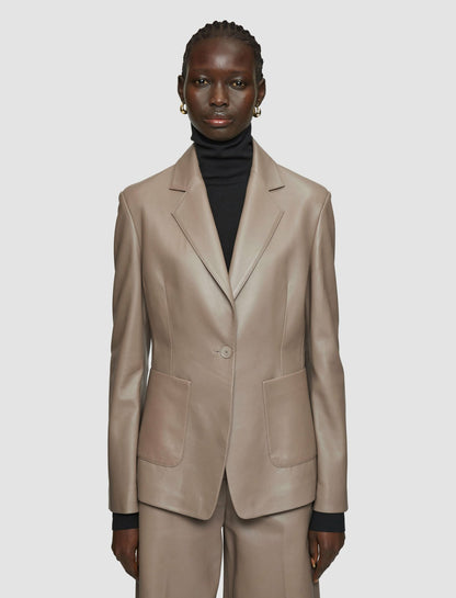 JOSEPH Fashion Women Glenview Nappa Leather Jacket Escargot