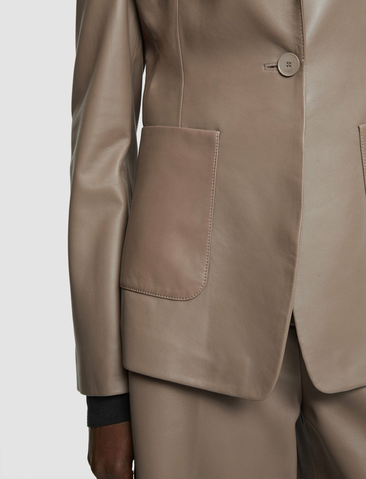 JOSEPH Fashion Women Glenview Nappa Leather Jacket Escargot