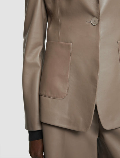 JOSEPH Fashion Women Glenview Nappa Leather Jacket Escargot