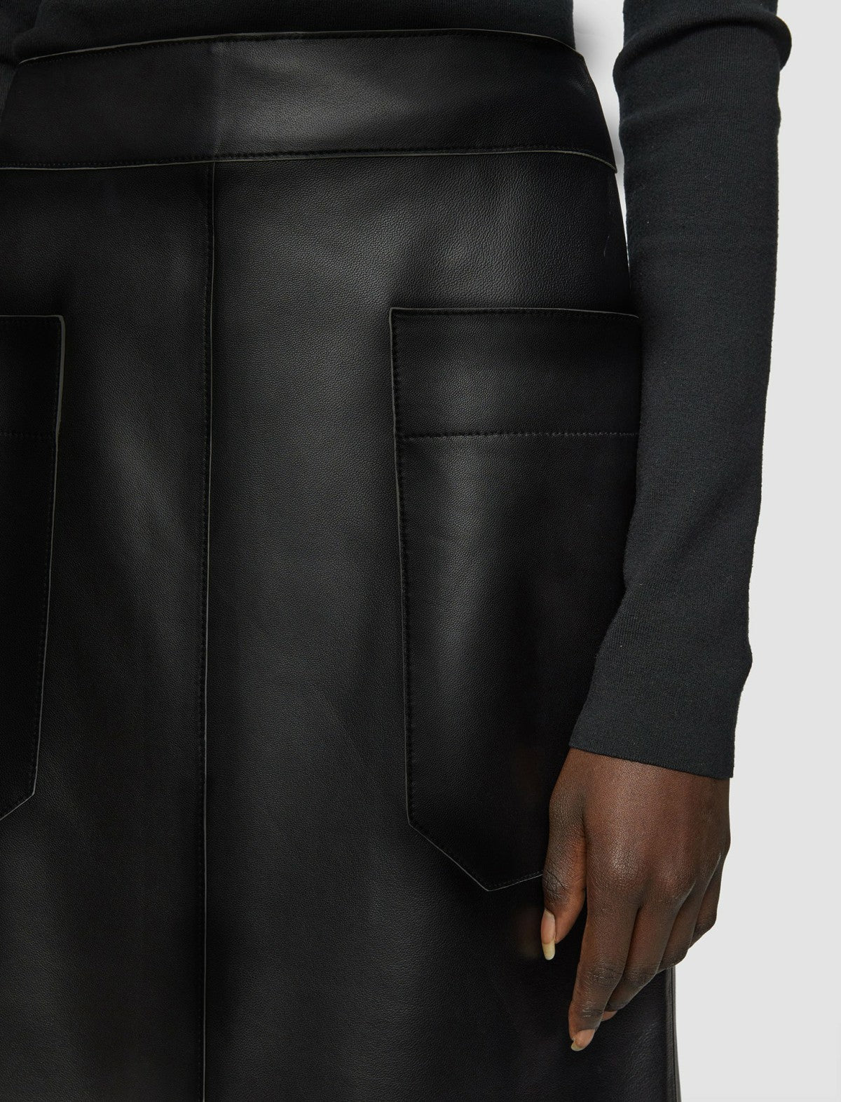 JOSEPH Fashion Women Blomfield Nappa Leather Skirt Black