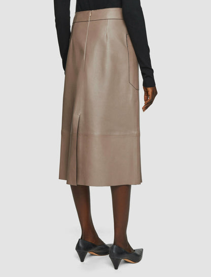 JOSEPH Fashion Women Blomfield Nappa Leather Skirt Escargot