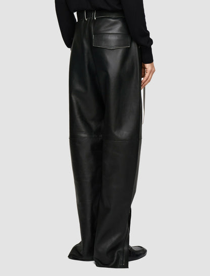 JOSEPH Fashion Women Tony Nappa Leather Trousers Black