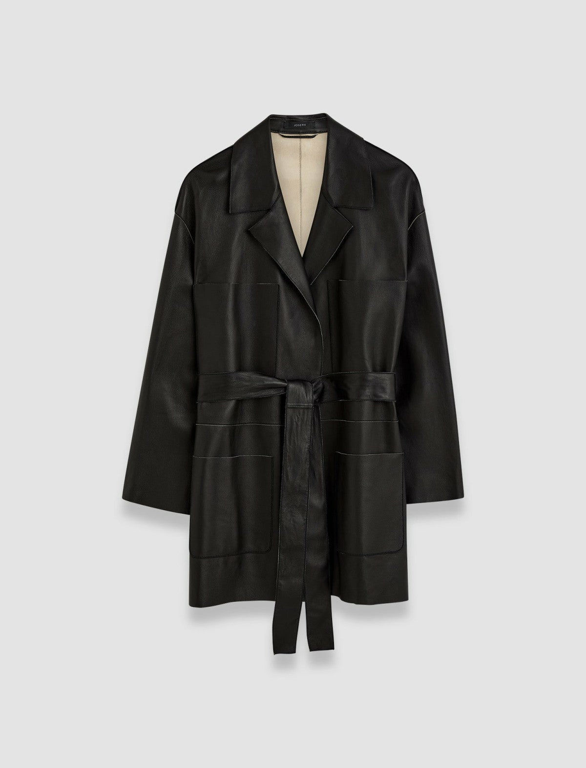 JOSEPH Fashion Women Tison Bonded Leather Jacket Black