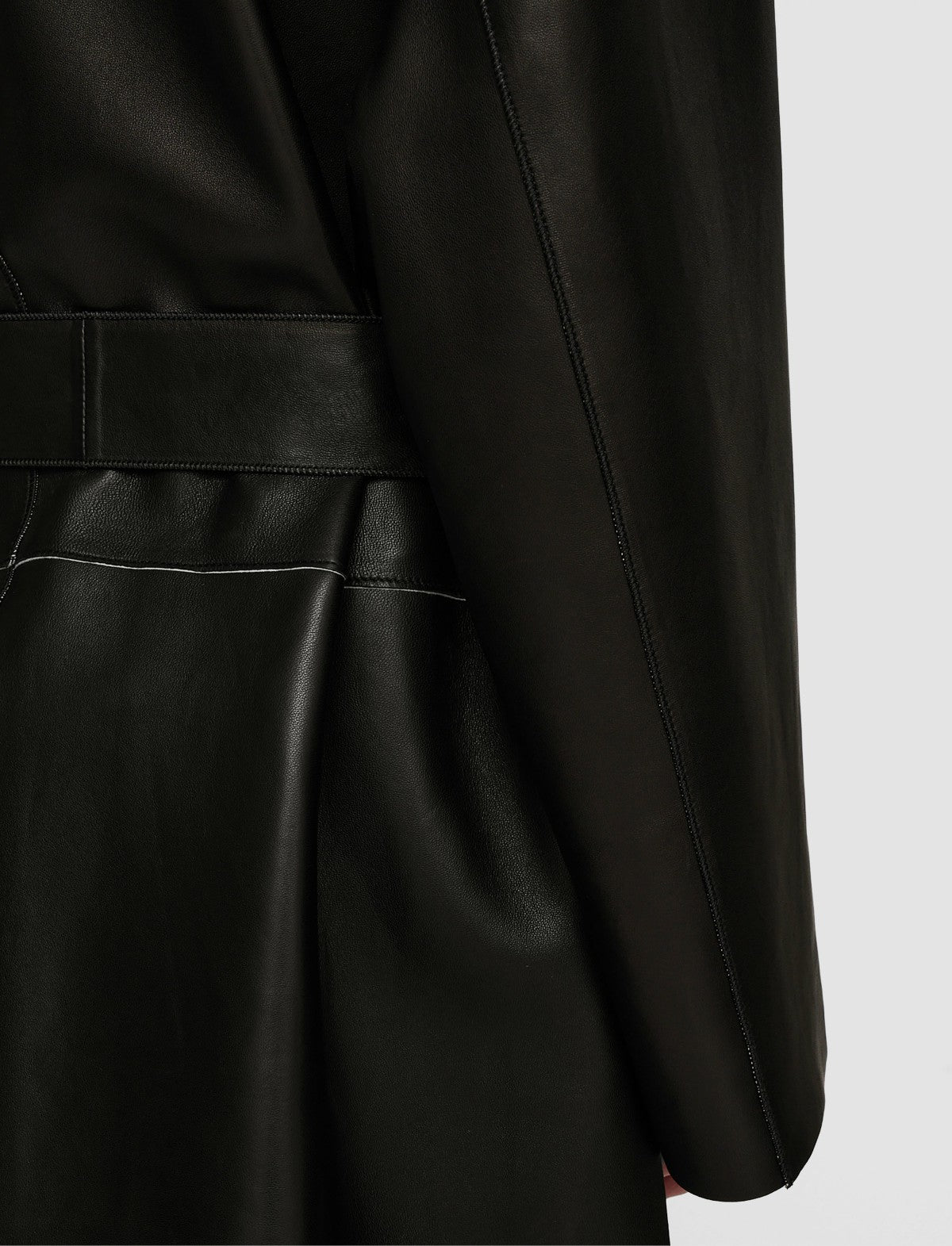 JOSEPH Fashion Women Tison Bonded Leather Jacket Black