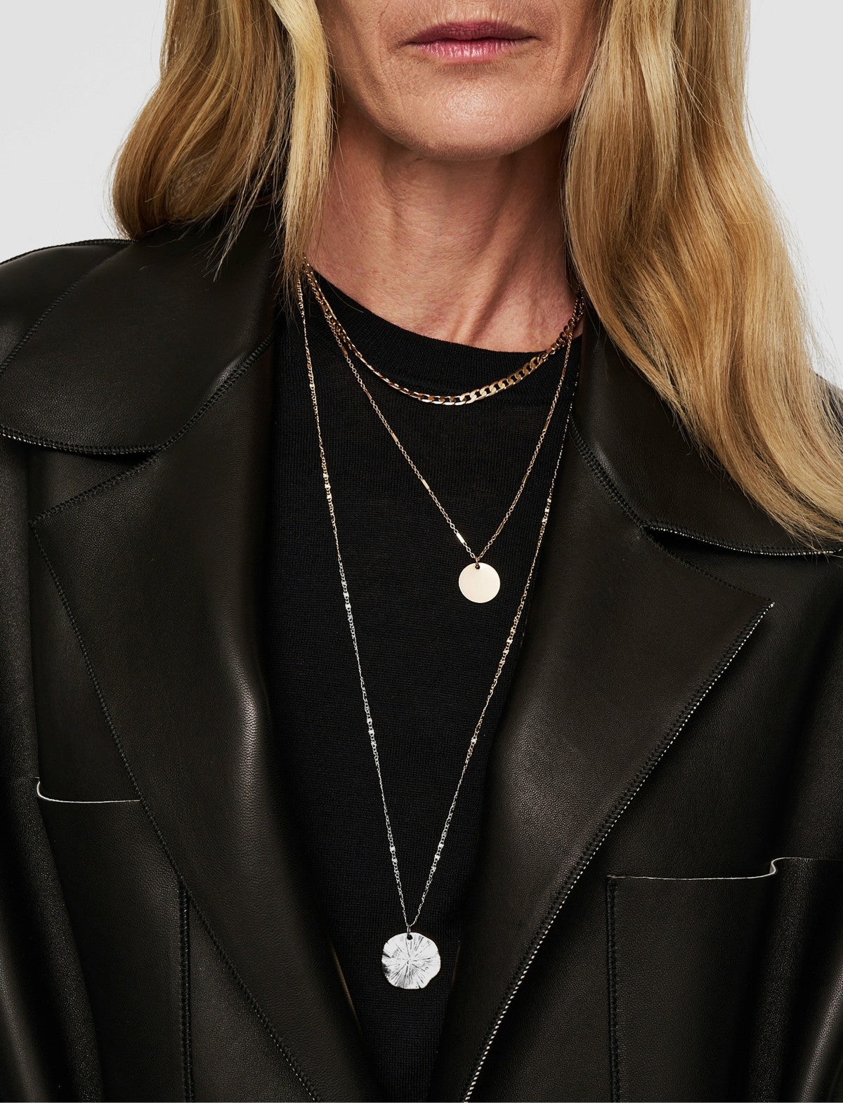JOSEPH Fashion Women Tison Bonded Leather Jacket Black