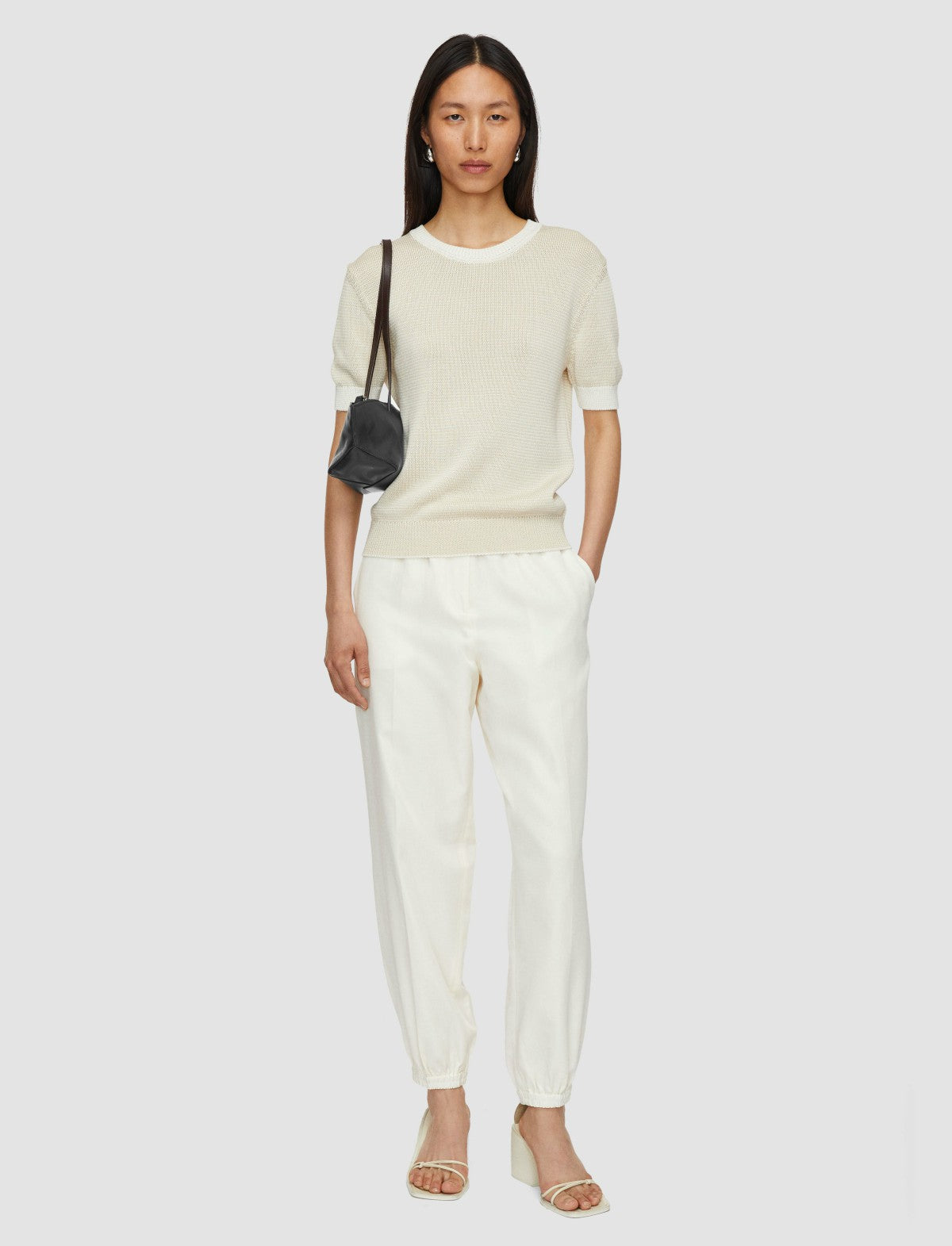JOSEPH Fashion Women Taio Soft Cotton Silk Trousers Ivory