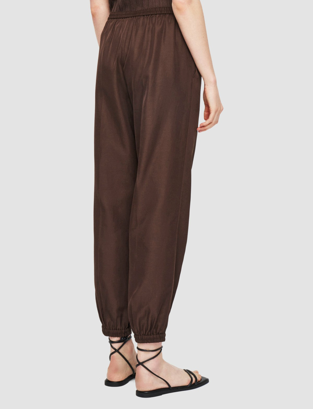 JOSEPH Fashion Women Taio Soft Cotton Silk Trousers Ebony