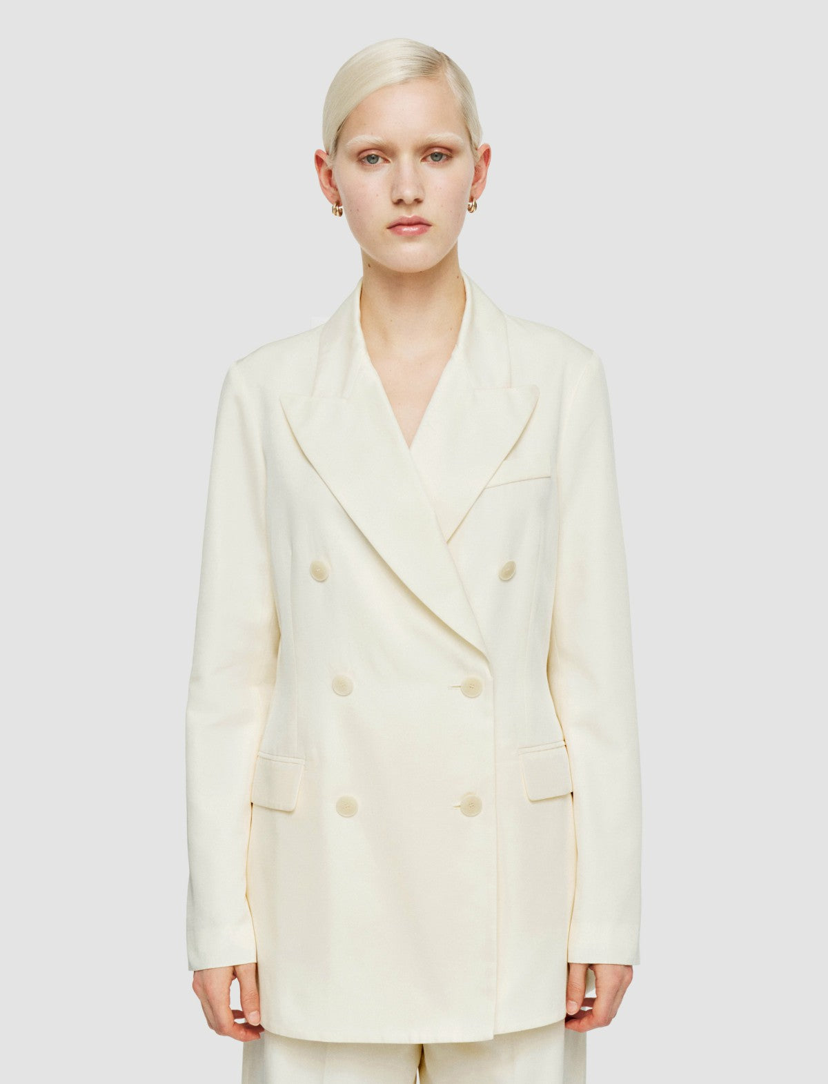 JOSEPH Fashion Women Valery Soft Cotton Silk Jacket Ivory