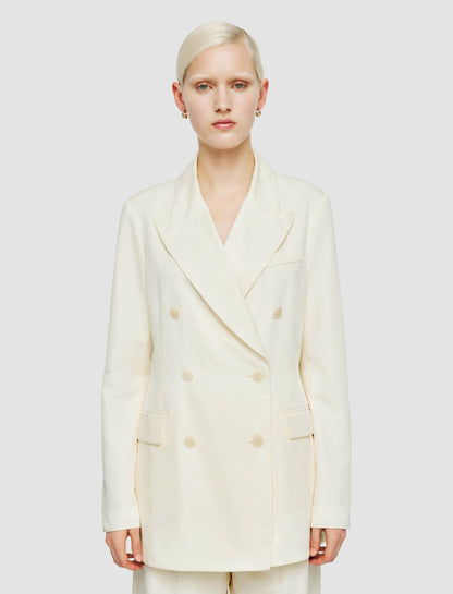 JOSEPH Fashion Women Valery Soft Cotton Silk Jacket Ivory