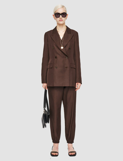 JOSEPH Fashion Women Valery Soft Cotton Silk Jacket Ebony