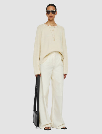 JOSEPH Fashion Women Alanel Soft Cotton Silk Trousers Ivory