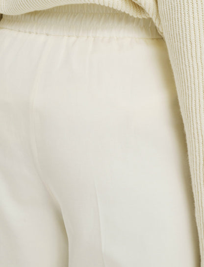 JOSEPH Fashion Women Alanel Soft Cotton Silk Trousers Ivory