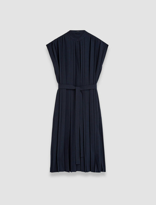 JOSEPH Fashion Women Davidge Airy Plissé Dress Navy