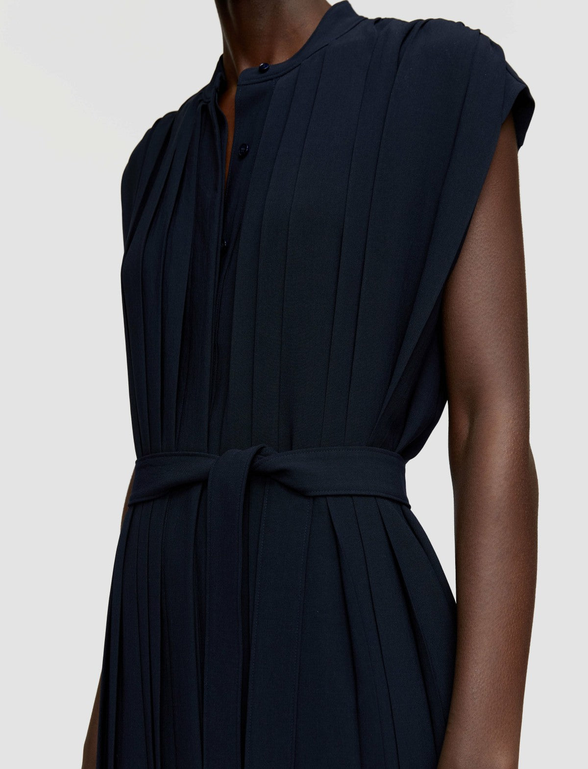 JOSEPH Fashion Women Davidge Airy Plissé Dress Navy