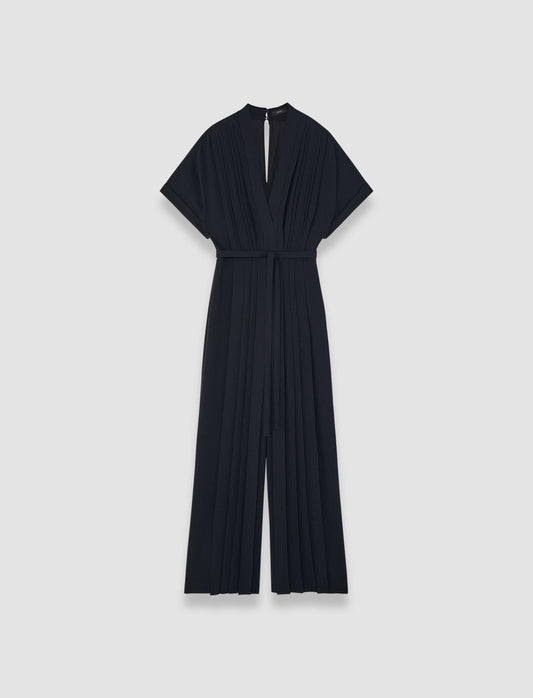 JOSEPH Fashion Women Sofia Airy Plissé Jumpsuit Navy