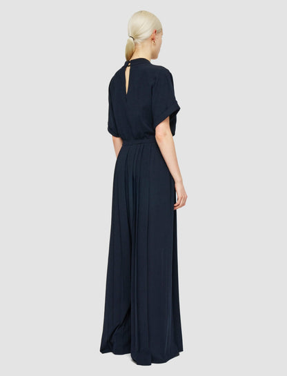 JOSEPH Fashion Women Sofia Airy Plissé Jumpsuit Navy